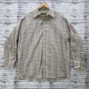 Orvis Men's Large Plaid Long Sleeve Shirt Midweight 100% Cotton Multicolor